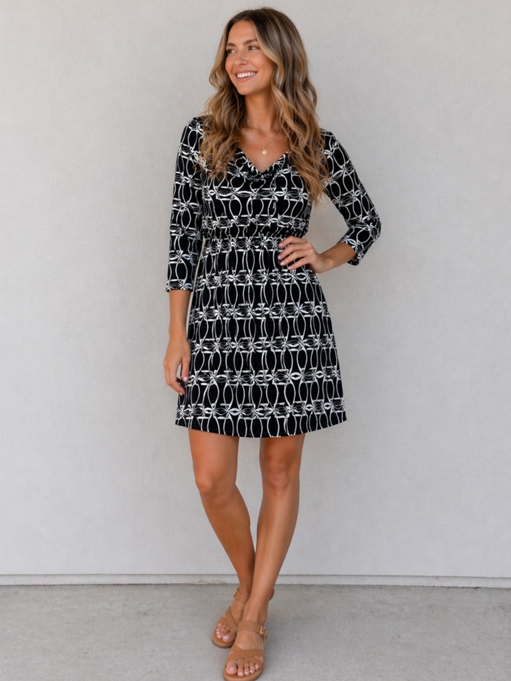 Michael Kors Dress Cowl Neck 3/5 Sleeve Stretch Women’s Xs. Date Night, Classic